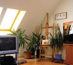 W pokoju rodzinnym nad garażem można i poczytać i obejrzeć film