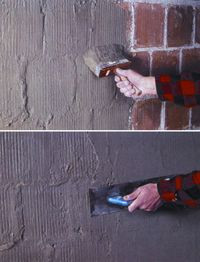 Nakłada się tyle warstw zaprawy ile zaleca producent