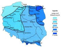 Mapa Polski z podziałem na strefy klimatyczne pokazuje, jakie różnice występują na terenach odległych o zaledwie kilkaset kilometrów