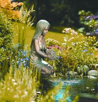 Tryskająca ze źródła woda napowietrza staw