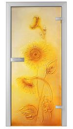 Girasole czyli słoneczniki na drzwich szklanych
