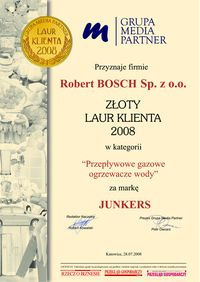 Og&oacute;lnopolskie złote godło Laur Klienta 2008