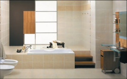 Innym rozwiązaniem jest umiejscowienie wanny na podeście, utworzymy w ten sposób wyraźnie zaznaczoną część kąpielową.