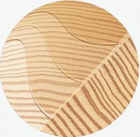 Drewno używane do produkcji profili jest klejone warstwowo o prostopadle względem siebie ułożonych słojach