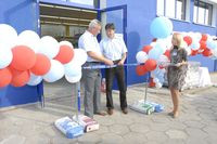 Oficjalne otwarcie nowej hurtowni dokonane przez właściciela Franspolu Jana Kościelskiego oraz prezesa zarządu firmy Dariusza Jasińskiego