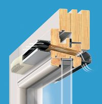 Okno drewniane z nawiewnikiem