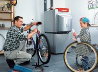 Oszczędny kocioł i wentylacja z odzyskiem ciepła - pusty