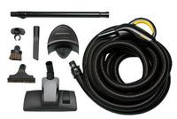 Kompletny zestaw do sprzątania: wąż ssący, rura teleskopowa i różnego typu końcówki (szczotki)