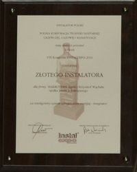 ZŁOTY INSTALATOR dla firmy Makroterm!