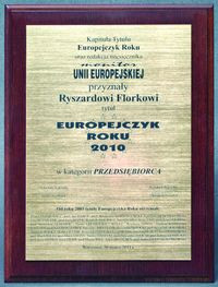 Prezes FAKRO Ryszard Florek otrzymał tytuł Europejczyka Roku 2010