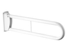 Uchwyt przyścienny, wykonany ze stali malowanej proszkowo na kolor biały