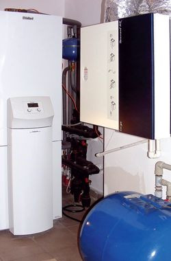 Rekuperator umieszczono w pomieszczeniu z pompą ciepła