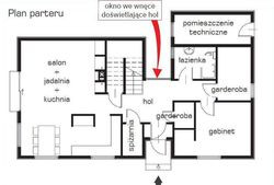 Rzut parteru domu z płaskim dachem