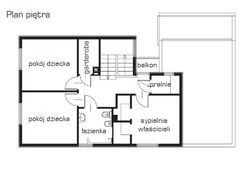 Rzut piętra domu z płaskim dachem