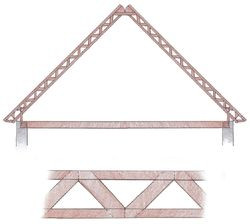 Pary belek kratowych tworzą prosty wiązar krokwiowy. Taki dach może mieć nawet 12 m rozpiętości bez podpór pośrednich