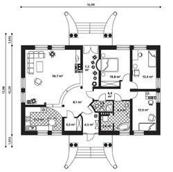 Rzut parteru: Projekt domu - Tercja