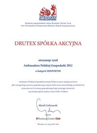 Drutex Ambasadorem Polskiej Gospodarki 2012