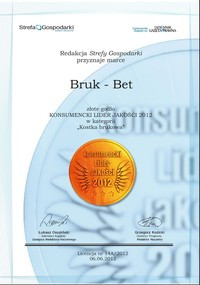 Złote godło programu Konsumencki Lider Jakości 2012