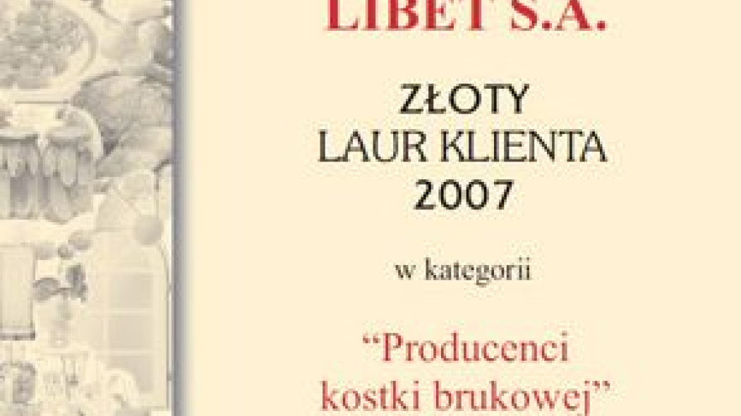 Złote godło w kategorii "Producenci kostki brukowej"