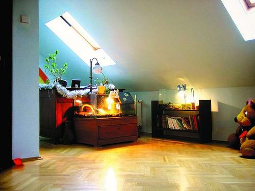 Rozjaśniony błękitem na ścianach pokój starszej córki.