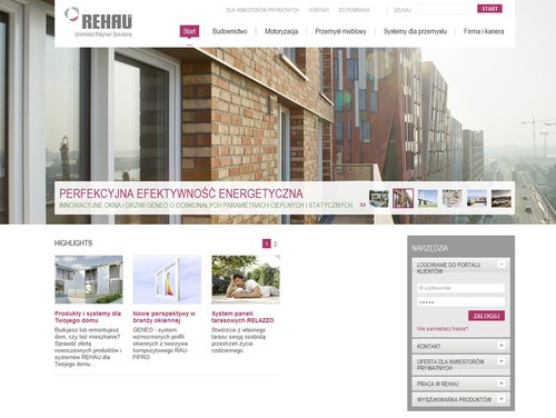 Nowa strona internetowa Rehau