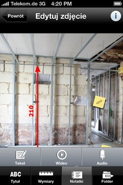 Aplikacja Bosch Toolbox z kamerą wymiarową