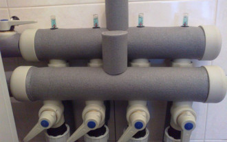 Rozdzielacze naścienne z rotametrami do pomp ciepła