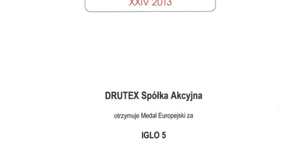 Drutex nagrodzony Medalem Europejskim