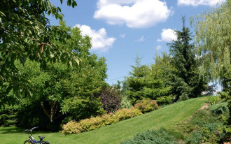 Ogród z boiskiem i parkiem linowym