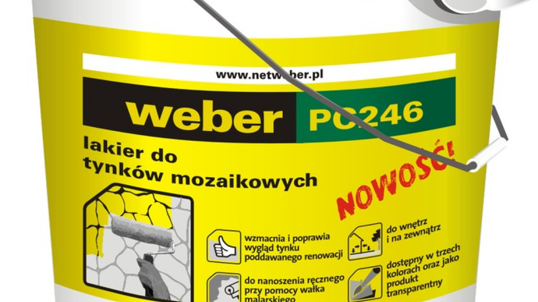 Nowy lakier weber PC246 do renowacji tynków mozaikowych