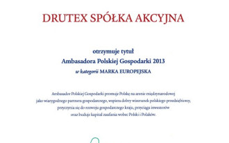 Drutex po raz trzeci z rzędu Ambasadorem Polskiej Gospodarki