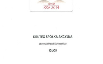 Medal Europejski 2014 dla DRUTEX-u!