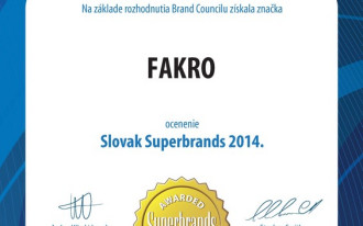 Marka FAKRO otrzymała nagrodę Superbrands 2014 na Słowacji
