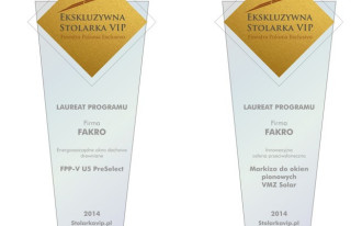 Produkty FAKRO nagrodzone w ramach programu Ekskluzywna Stolarka VIP