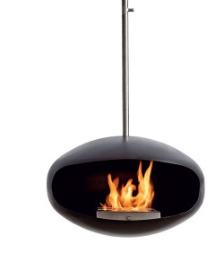 Biokominek Aeris marki Cocoon Fires w wersji wiszącej
