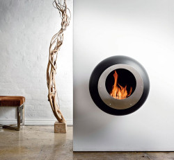 Wiszący biokominek Cocoon Vellum marki Cocoon Fires w wersji lakierowanej na czarno