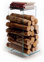 Stojak na drewno Nuvola ze szkła o grubości 10 mm