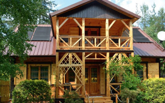 Dom z bali z dużą piwnicą