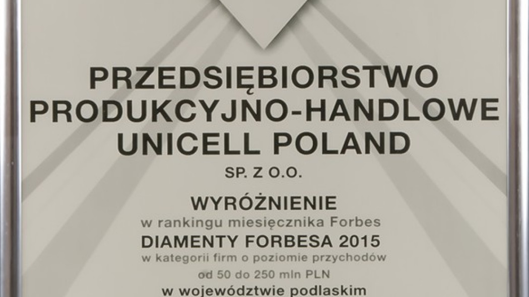 Unicell Poland wyróżniony tytułem Diamenty Forbesa!