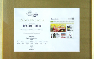 Złote i Srebrne Szpalty dla magazynu Dekoratorium