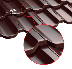 Istotą autorskiego rozwiązania dachówki stalowej Panorama jest specyficzny rowek, który oddziela pojedyncze dachówki.
