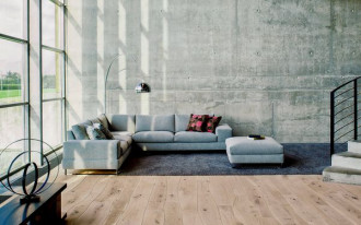 Ściany i podłogi w salonie