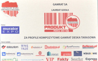 GAMRAT SA laureatem godła Produkt Roku 2015