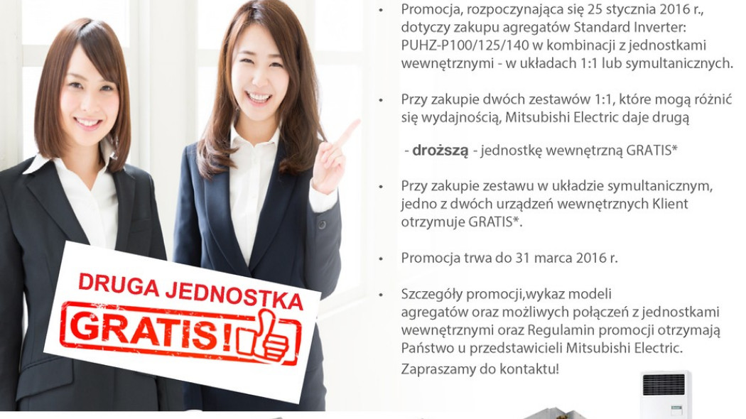 Promocja Mitsubishi Electric Co dwie jednostki - to nie jedna!