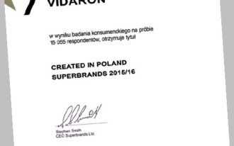 Vidaron został laureatem Created in Poland Superbrands 2015/16