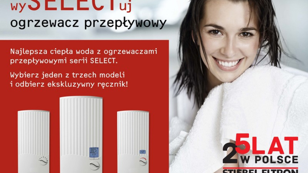 Promocja przepływowych ogrzewaczy wody serii SELECT firmy STIEBEL ELTRON