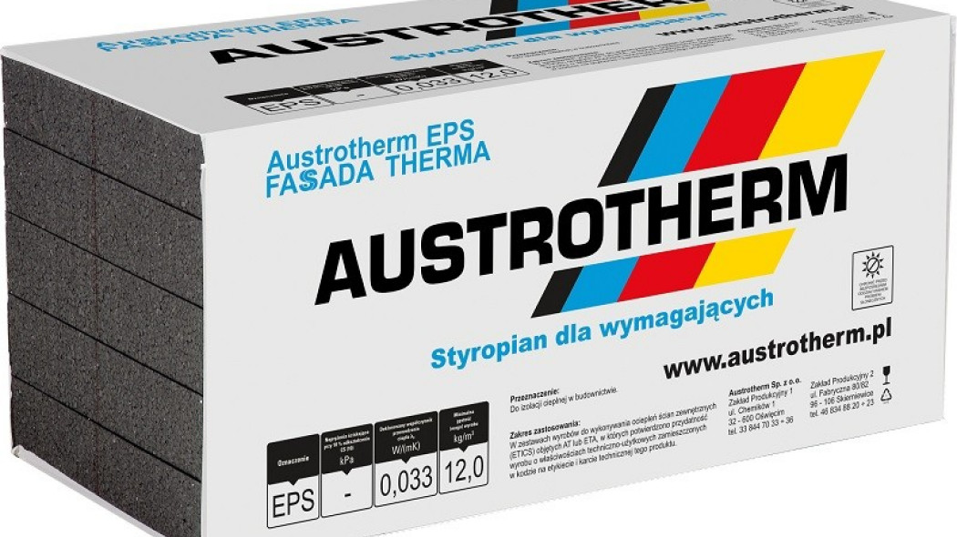 Nowość Austrotherm: szare płyty styropianowe EPS Fassada Therma