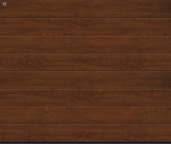 Nowa powierzchnia DecoColor bram RenoMatic light dobrze imituje strukturę, a także barwę ciemnego dębu (Dark Oak)