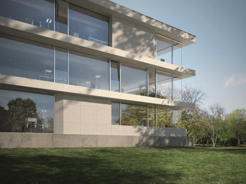 Budynek biurowy z przeszkleniami  w niskoenergetycznym systemie fasadowym  Schüco FWS 60 CV Fot. Schüco