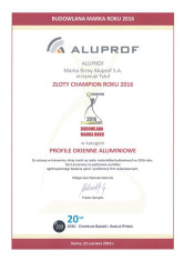 Złoty Champion 2016 w kategorii Profile Okienne Aluminiowe
